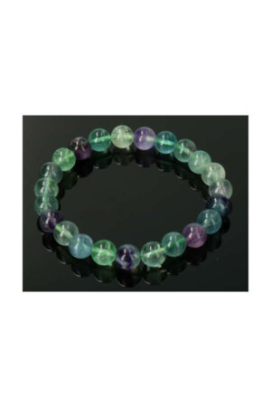 Regenboog Fluoriet armband, 4 mm edelsteen kralen, 18 cm