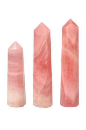 Rozenkwarts 8-vlaks punten, drie gewichten, van 50 tot 125 gram