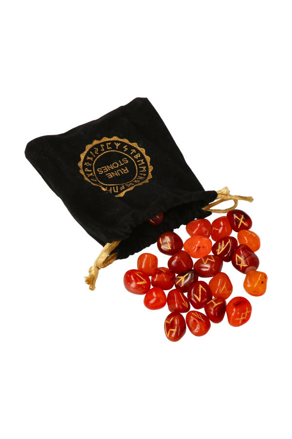 Runen stenen set Carneool, 25 delig