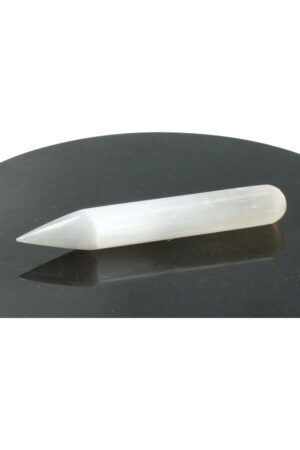 Seleniet  massagestaaf / healingwand egaal, 14 cm, circa 100 gram.