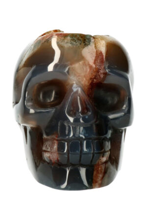 Agaat Geode realistische Kristallen schedel,  12.6 cm, 1.12 kg