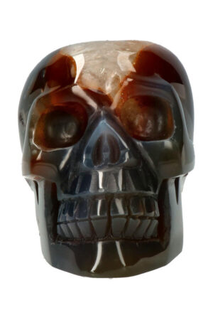 Agaat Geode realistische Kristallen schedel, 13.1 cm, 1.06 kg