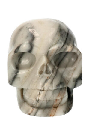 Zebra Jaspis realistische kristallen schedel, 13 cm, 1973 gram