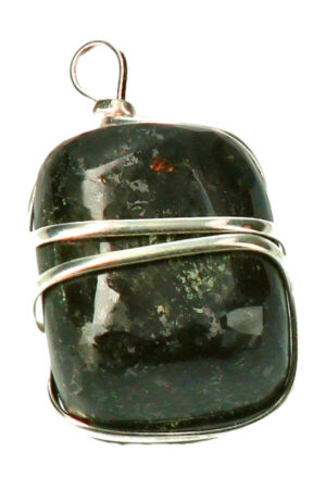 Star Galaxy Gold Steen (Indiase Nuummiet) spiraal hanger verzilverd, trommelsteen, circa 2 cm