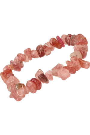 Aardbeienkwarts splitarmband, 17-18 cm
