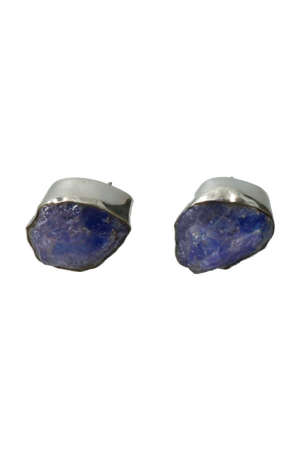 Tanzaniet zilveren oorknopjes, 925 sterling, 1.5-2 cm 1 Tanzaniet zilveren oorknopjes, 925 sterling, 1.5-2 cm