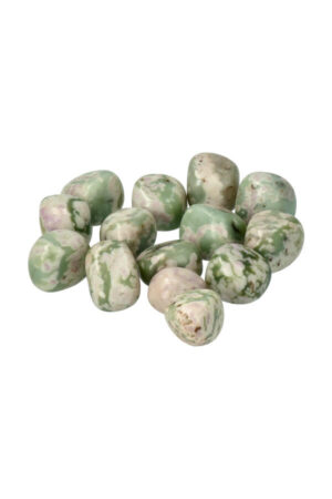 Groene Kersenbloesem Agaat trommelstenen, 1 steen of zakken van 100 gram tot 1 kg, 2 a 3 cm