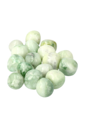 Lente Jade trommelstenen, 1 steen of per zak van 100 gram tot 1 kilo, circa 2 cm