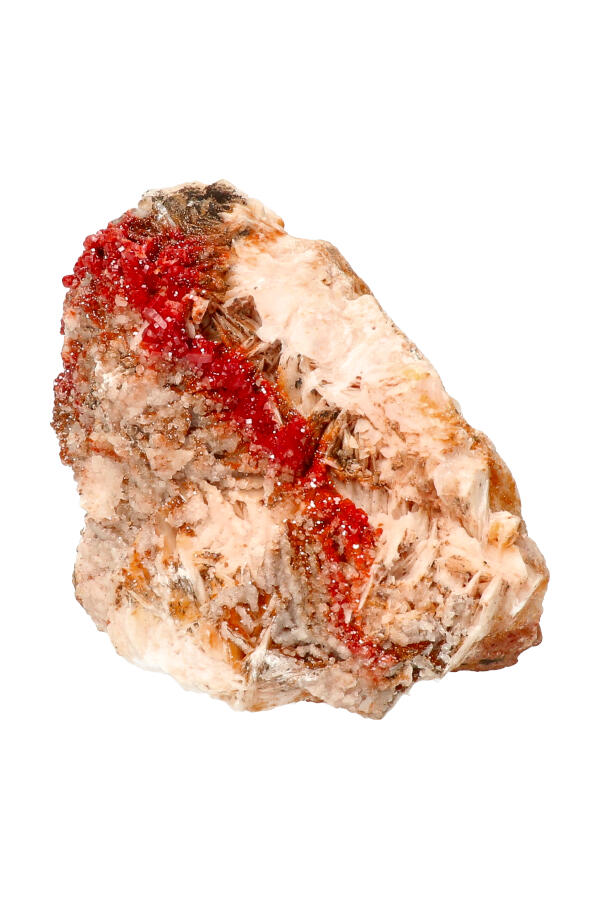 Vanadiniet op Bariet op Dolomiet met Dendriet, Top Kwaliteit, 10.5 cm, 704 gram, Mibladen Marokko 1 Vanadiniet op Bariet op Dolomiet met Dendriet, Top Kwaliteit, 10.5 cm, 704 gram, Mibladen Marokko