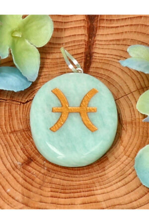 Amazoniet Vissen sterrenbeeld hanger, 4 cm