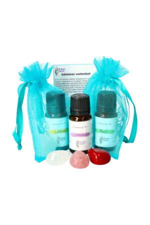 Edelsteen voetenbad met etherische olie