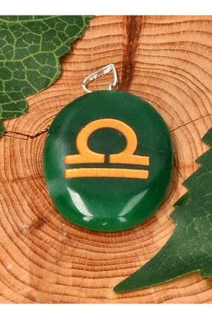 Aventurijn Weegschaal sterrenbeeld hanger, 4 cm