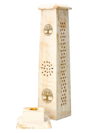 Wierook toren Whitewash hout Tree of Life, 30 cm