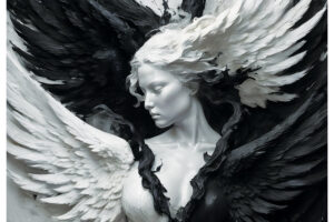 Kaart 'Yin-Yang Engel', 14.8 x 10.5 cm