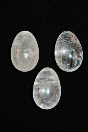 Bergkristal Yoni Ei, diverse maten, met of zonder gaatjes