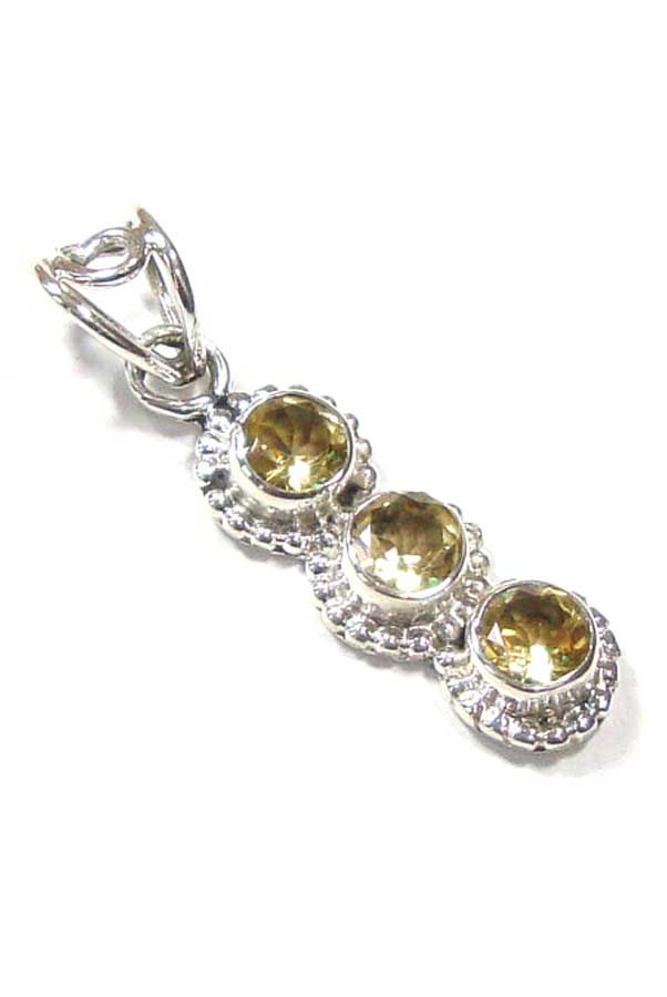 Citrien hanger zilver drie bollen (925 sterling), 3 cm