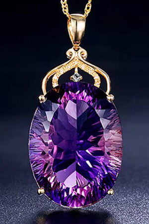 Bijoux goud kleurige ketting met Zirconia, 45 cm