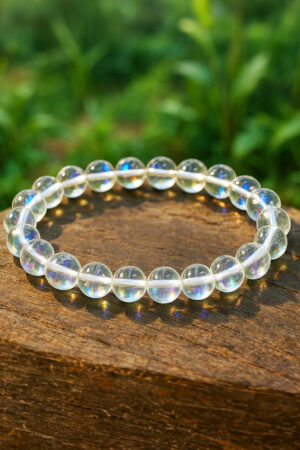 Angel Aura armband, 8 mm edelsteen kralen,19 cm