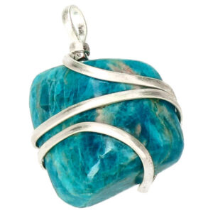 blauwe apatiet spiraal hanger