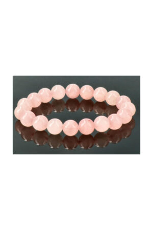 Rozenkwarts armband, 10 mm edelsteen kralen, 19 cm