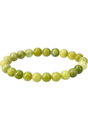 Serpentijn armband, 8 mm edelsteen kralen, 19 cm