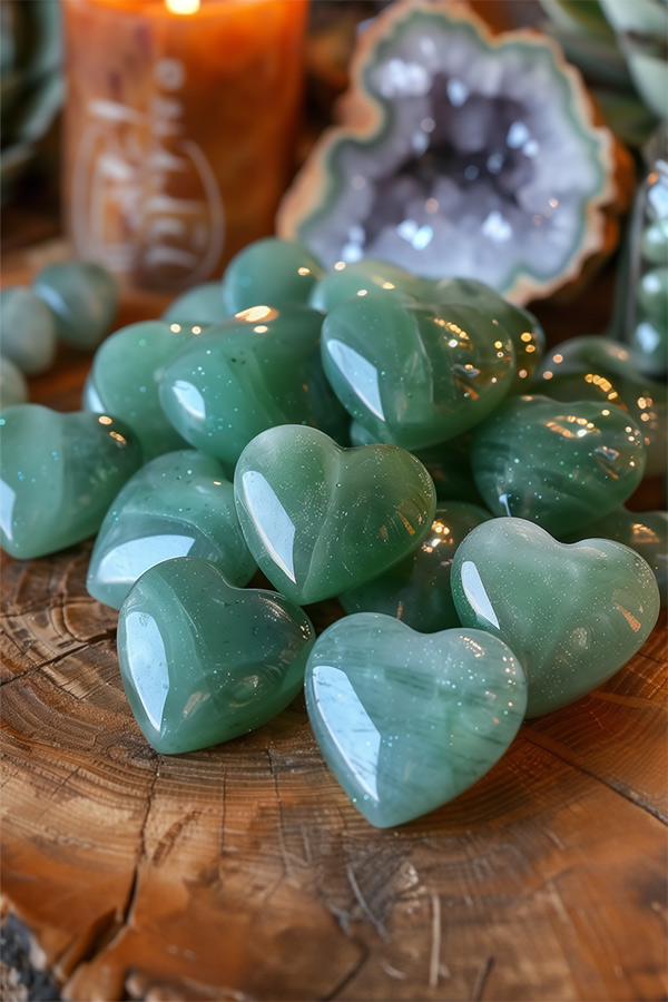 Aventurijn hart (gebold), 3 cm