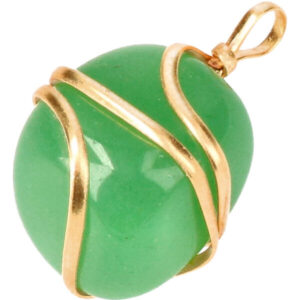 Aventurijn spiraal hanger goudkleurig, trommelsteen, circa 2 cm