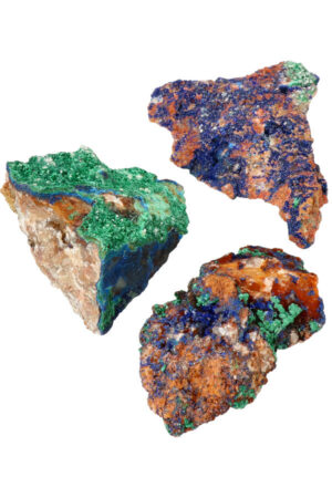 Azuriet met Malachiet ruw, A kwaliteit, 5 tot 11 cm cm, 20 tot 300 gram gram, Mibladen, Marokko.