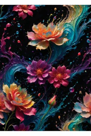 Kaart 'Bloemen Splash', 10.5 x 14.8 cm