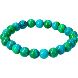 Chrysocolla armband, 8 mm, 19 cm