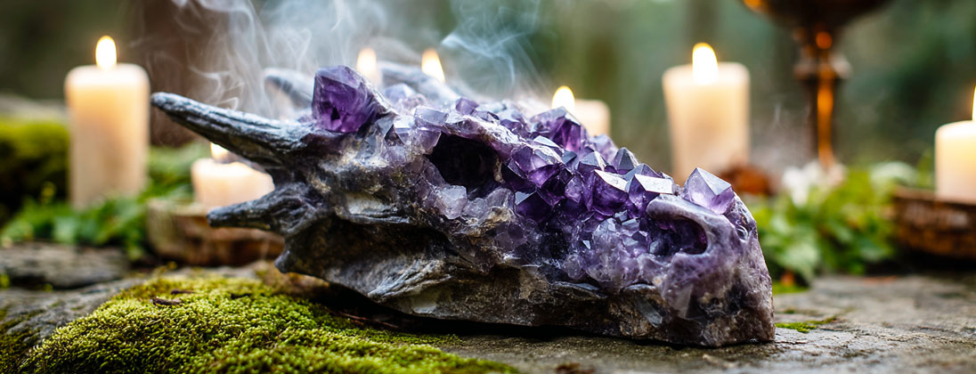 crystal dragon skull kristallen drakenschedel