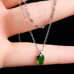 diopsiet zilveren ketting