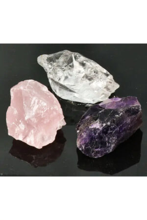 Gouden Driehoek ruwe stenen, 3-5 cm per steen, kristallen set