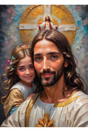 Kaart 'Jezus en Kind', 10.5 x 14.8 cm