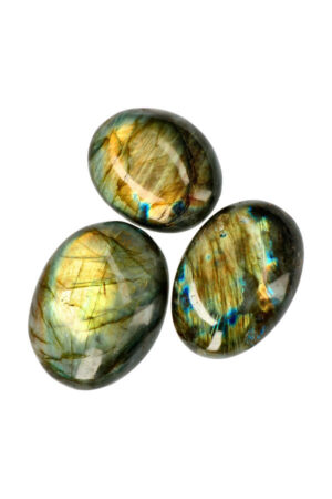 Gouden Labradoriet palm stenen, 2 maten, 4-6 cm, fantastische flash!!!