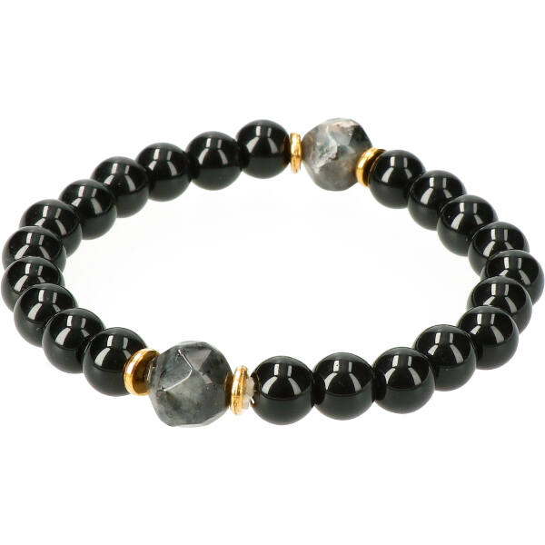 Eigen kompas armband larvikiet met zwarte toermalijn