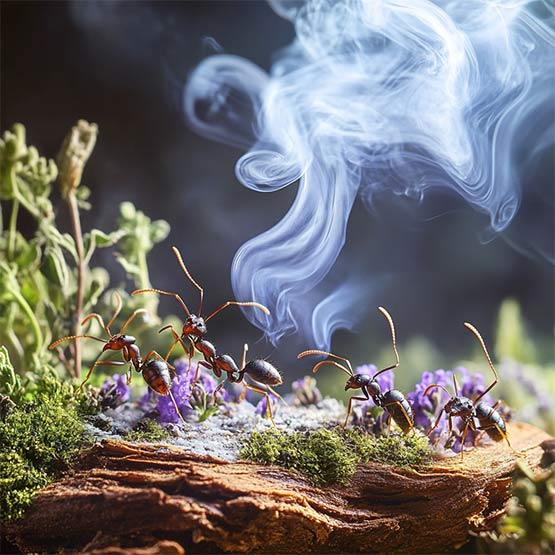 mieren op natuurlijke wijze verjagen met lavendel olie wierook of smudge