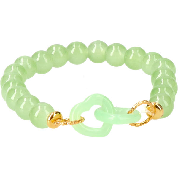 Jade armband 'omarming' met hartjes, 8mm,18-19cm