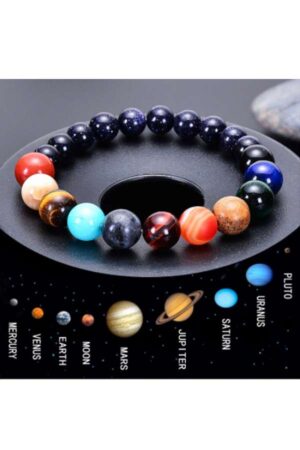 Yoga planeten edelstenen armband, 8 mm, edelsteen kralen, 18 cm