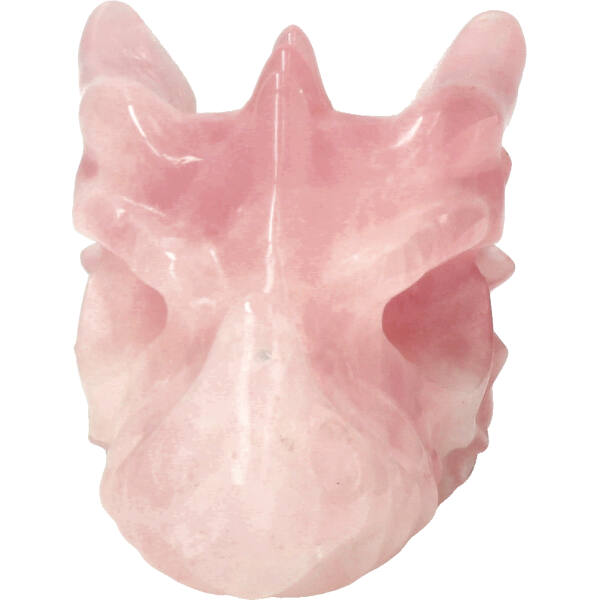 Rozenkwarts kristallen drakenschedel, 12.5 cm, 554 gram