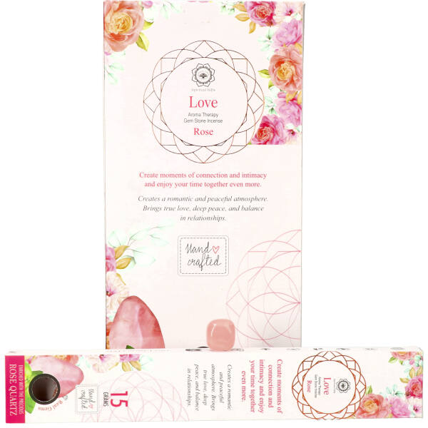 Green Tree Edelsteen wierook - Love Rose - inclusief Rozenkwarts steen 1 Green Tree Edelsteen wierook - Love Rose - inclusief Rozenkwarts steen