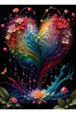 Kaart 'Hart Splash', 10.5 x 14.8 cm