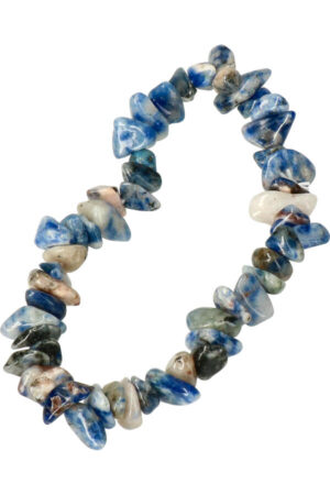 Blauwe stippel Sodaliet splitarmband, 17-19 cm