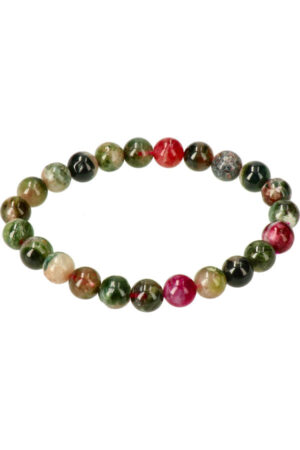 Toermalijn meerdere kleuren armband, 8 mm edelsteen kralen, 19 cm