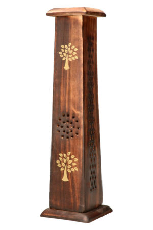 Wierook toren donkerbruin hout Tree of Life, 30 cm