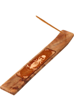 Wierookhouder van Mangohout "Crescent Moons", 25 cm