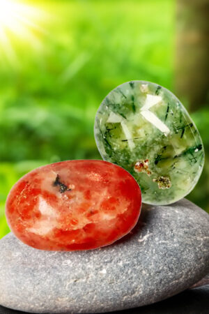 Meditatie palmstenen set 'Iris' - Vrolijkheid