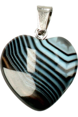 Zebra Agaat hart hanger, 2 cm